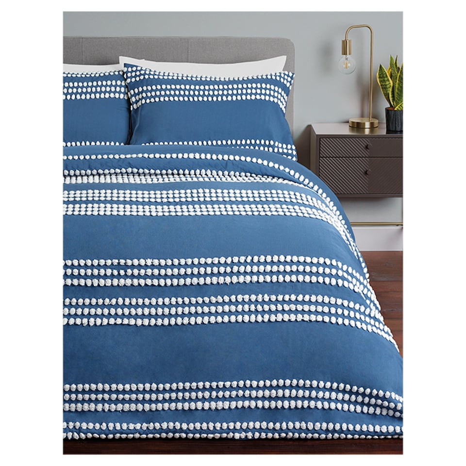 image 1 of FOX & IVY NAVY TUFTED DUVET SET DOUBLE
