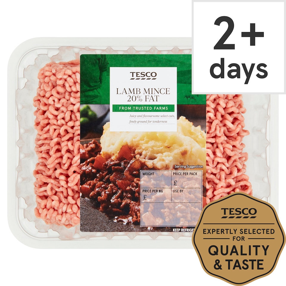 Tesco British Lamb Mince 20% Fat 500G
