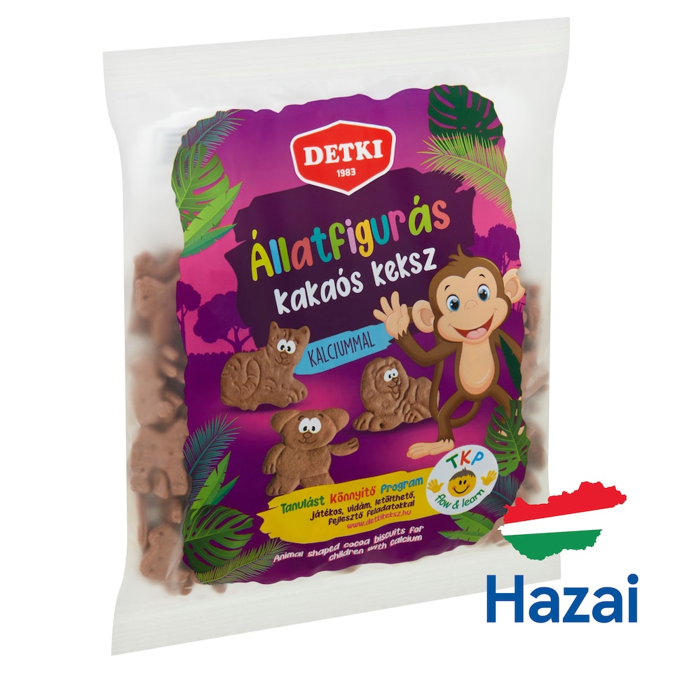 Detki Animal Shaped Cocoa Biscuits for Children with Calcium 160 g