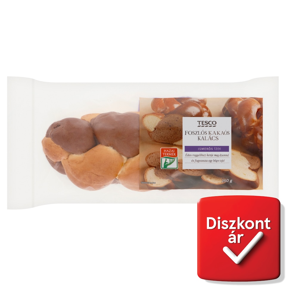 Tesco foszlós kakaós kalács 250 g