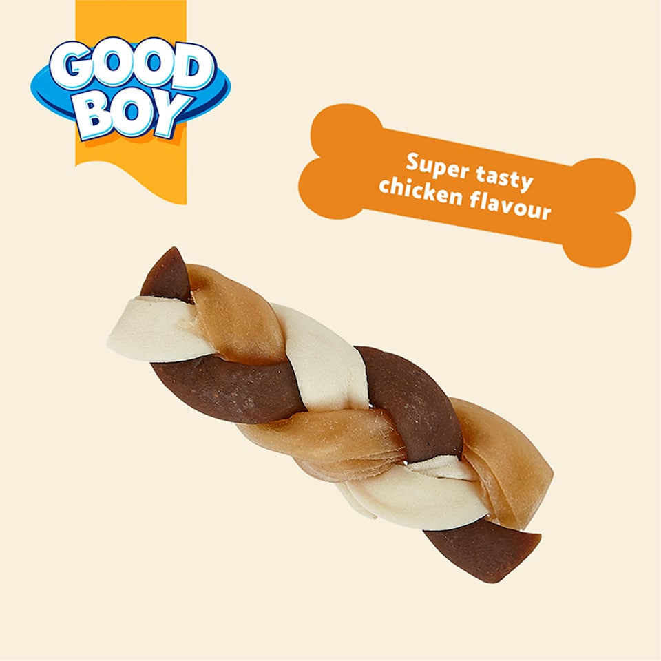 image 1 of Wagtastic Small Chewy Chicken Braids Dog 4 Pack, 55G