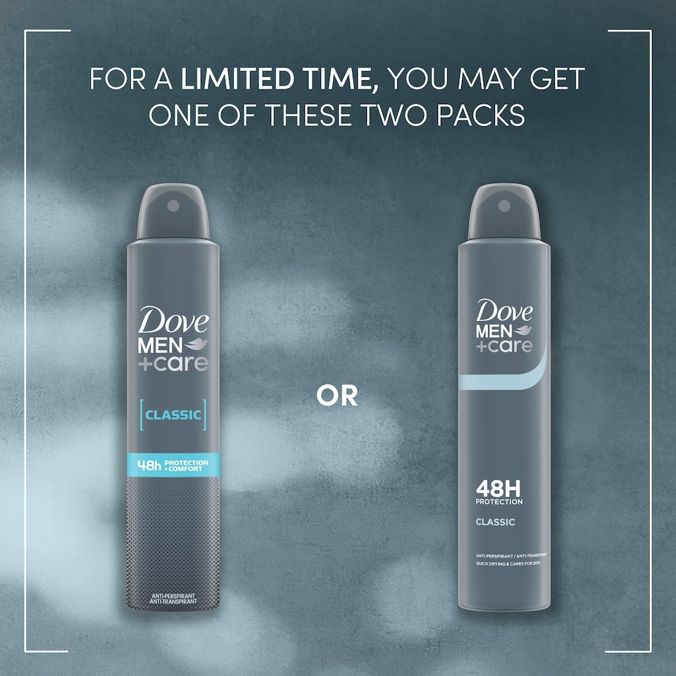 image 1 of Dove Men+Care Classic 48h Antiperspirant Deodorant 200ml