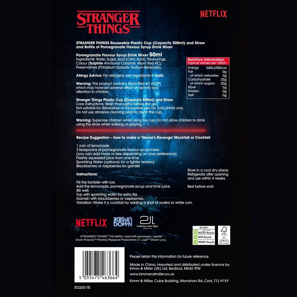 image 1 of STRANGER THINGS COLLECTABLE CUP & SYRUP