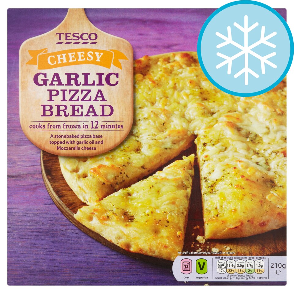 Tesco Garlic & Cheese Pizza Bread 210G