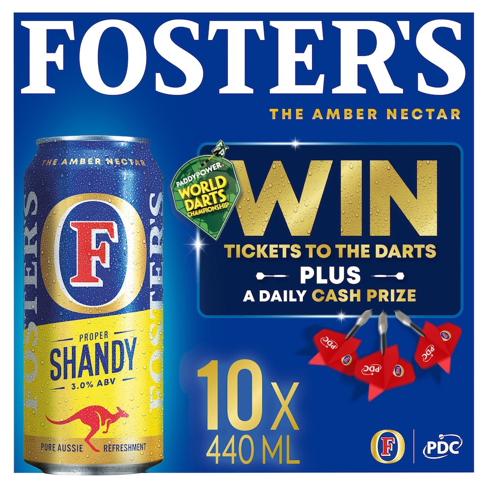 image 1 of Foster's Proper Shandy 10 x 440ml