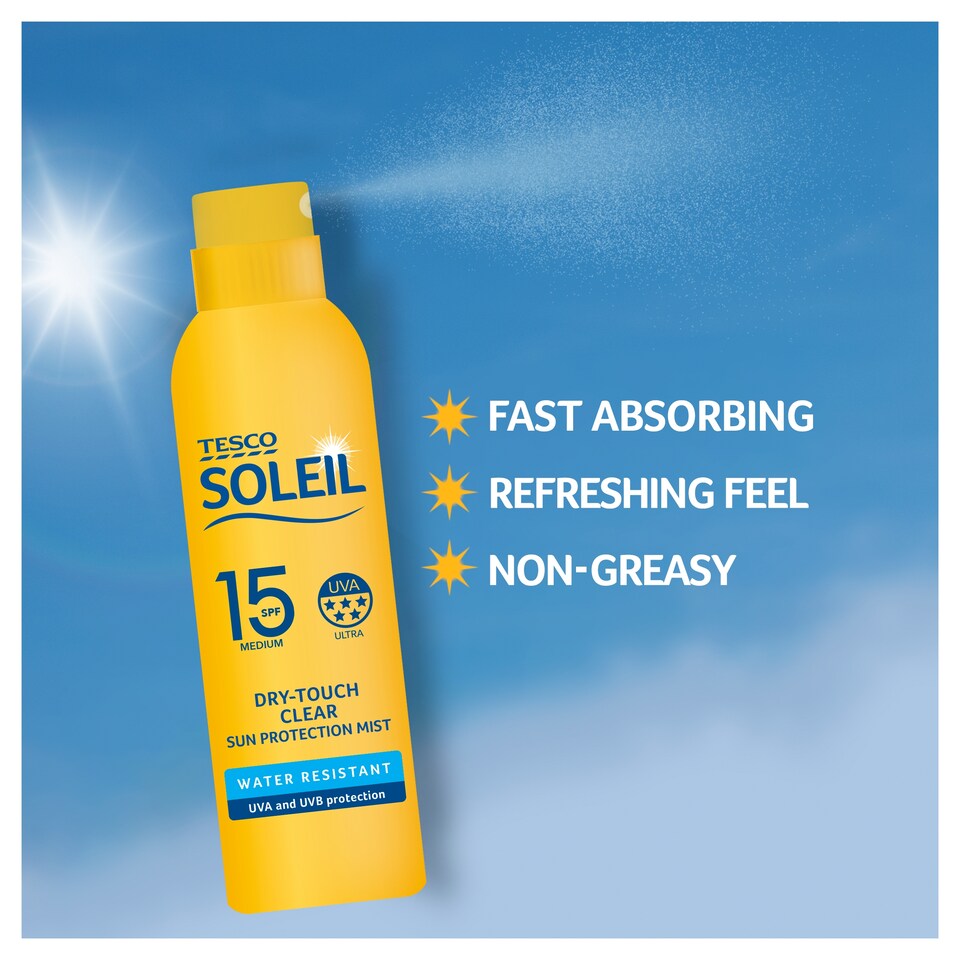 image 1 of Tesco Soleil Dry Touch Sun Protection Mist Spf 15 200Ml