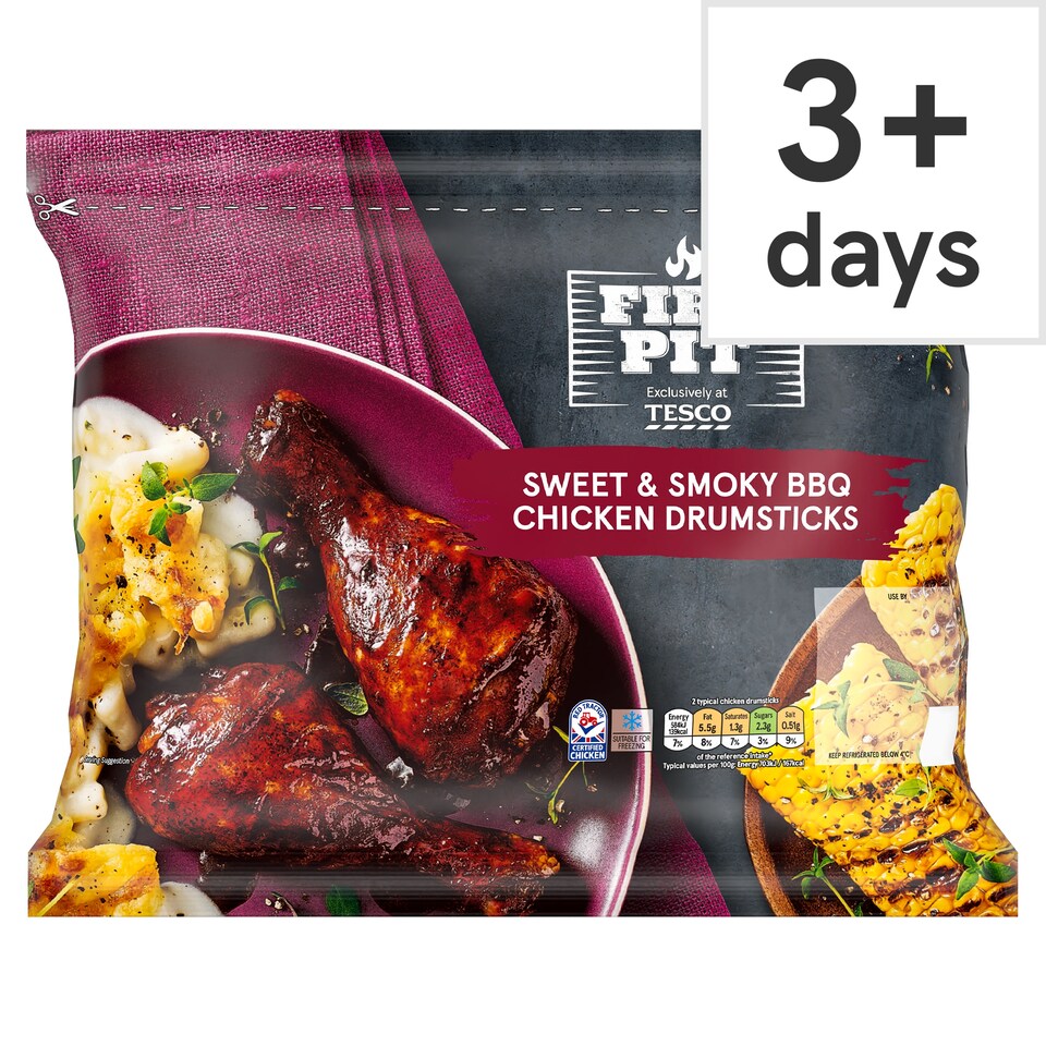Tesco Fire Pit Sweet and Smoky BBQ Chicken Drumsticks 900g