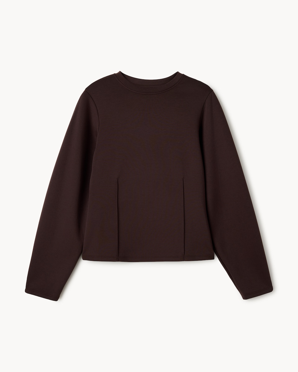image 1 of F&F Scuba Long Sleeved Top in Chocolate