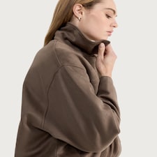F&F Faux Suede Bubble Hem Zip Up Jacket in Khaki