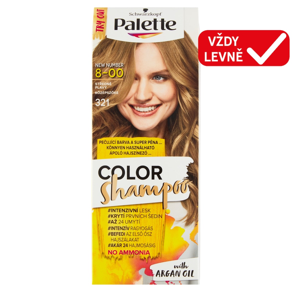 Obrázek 1 pro produkt Schwarzkopf Palette Color Shampoo barva na vlasy Středně Plavý 8-00 (321)