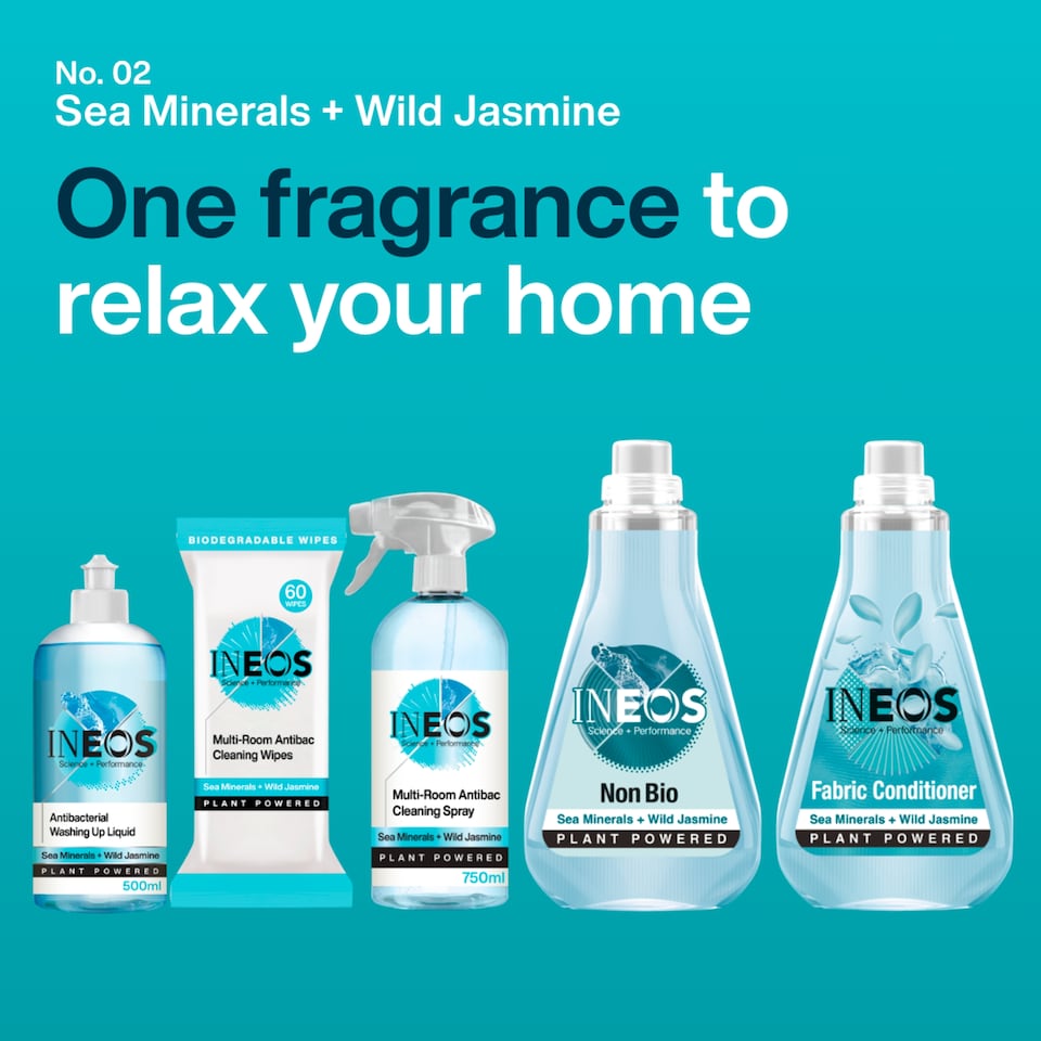image 1 of INEOS Non Bio Concentrated Laundry Liquid Detergent Sea Minerals + Wild Jasmine 34 Washes 1040ml
