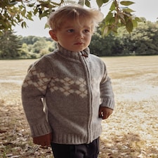 F&F x Samantha Faiers Argyle Print Zip Up Cardigan in Multi Grey