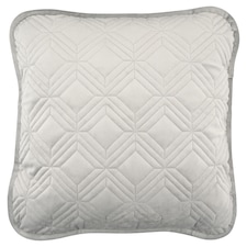 Fox & Ivy Silver Quilted Velvet Cushion