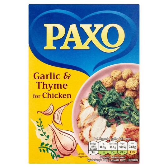 PAXO GARLIC AND THYME STUFFING 190G Tesco Groceries
