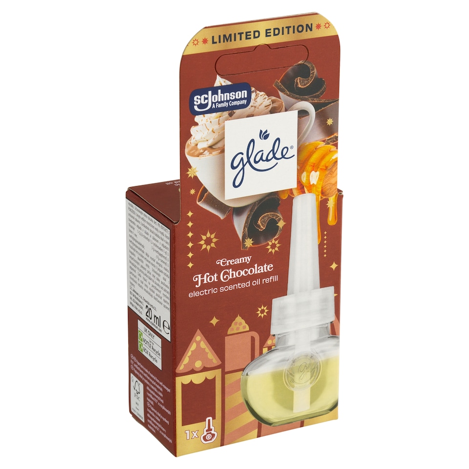 Obrázek 1 pro produkt Glade Creamy Hot Chocolate elektrický tekutý osvěžovač vzduchu náplň 20ml