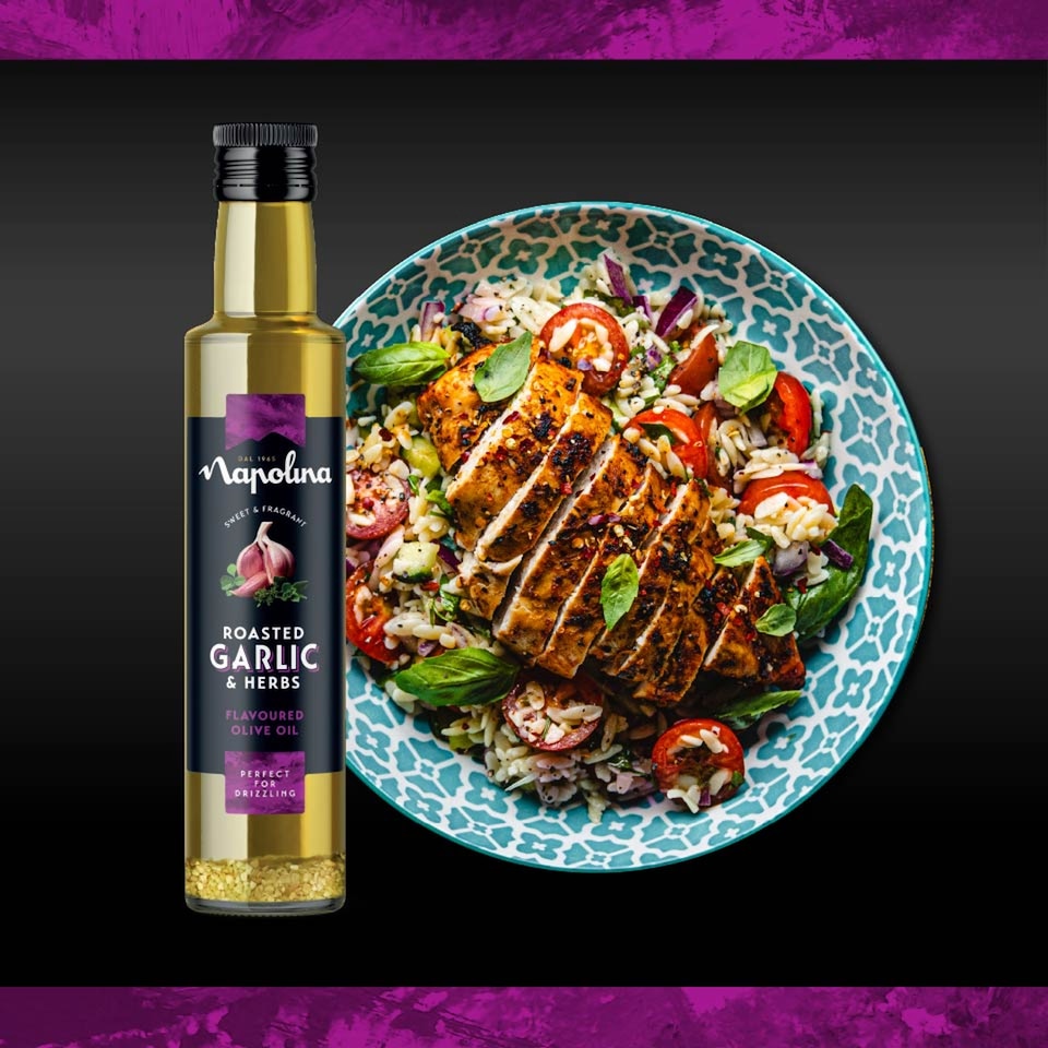 image 1 of Napolina Roasted Garlic and Herbs Flavoured Olive Oil 250ml