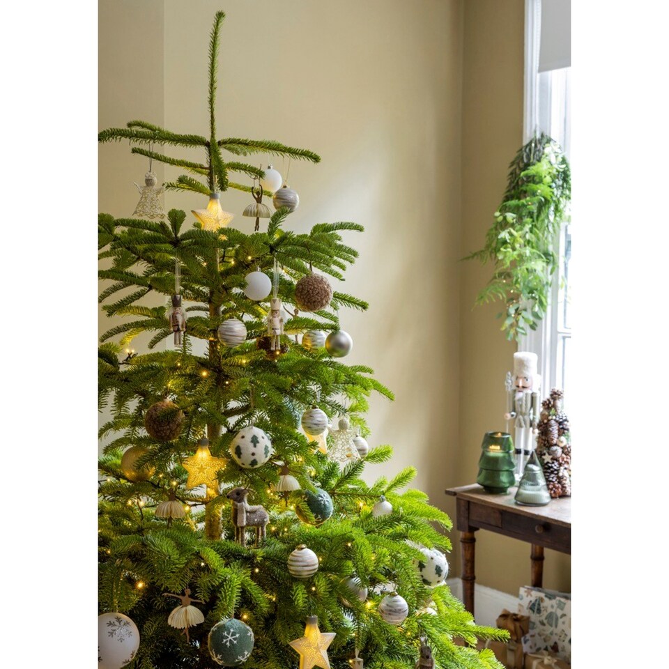 image 1 of Tesco White And Silver Paper Star Light Up Christmas Decorations