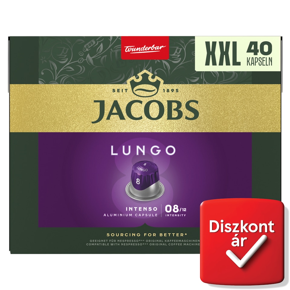 image 1 of Jacobs Lungo Intenso Ground, Roasted Coffee in Capsules 40 pcs 208 g