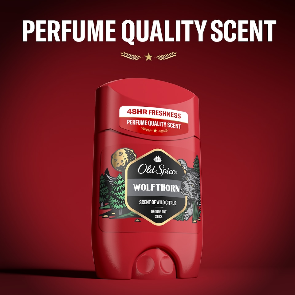 Obrázek 1 pro produkt Old Spice Wolfthorn Tuhý Deodorant Pro Muže. 48hod Svěžest Bez Hliníku. 50 % Recyklovaných Plastů