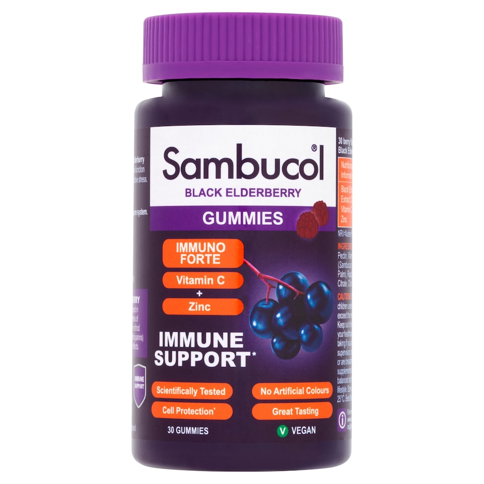 Sambucol Black Elderberry Immuno Forte Gummies - Berry Flavour 30s