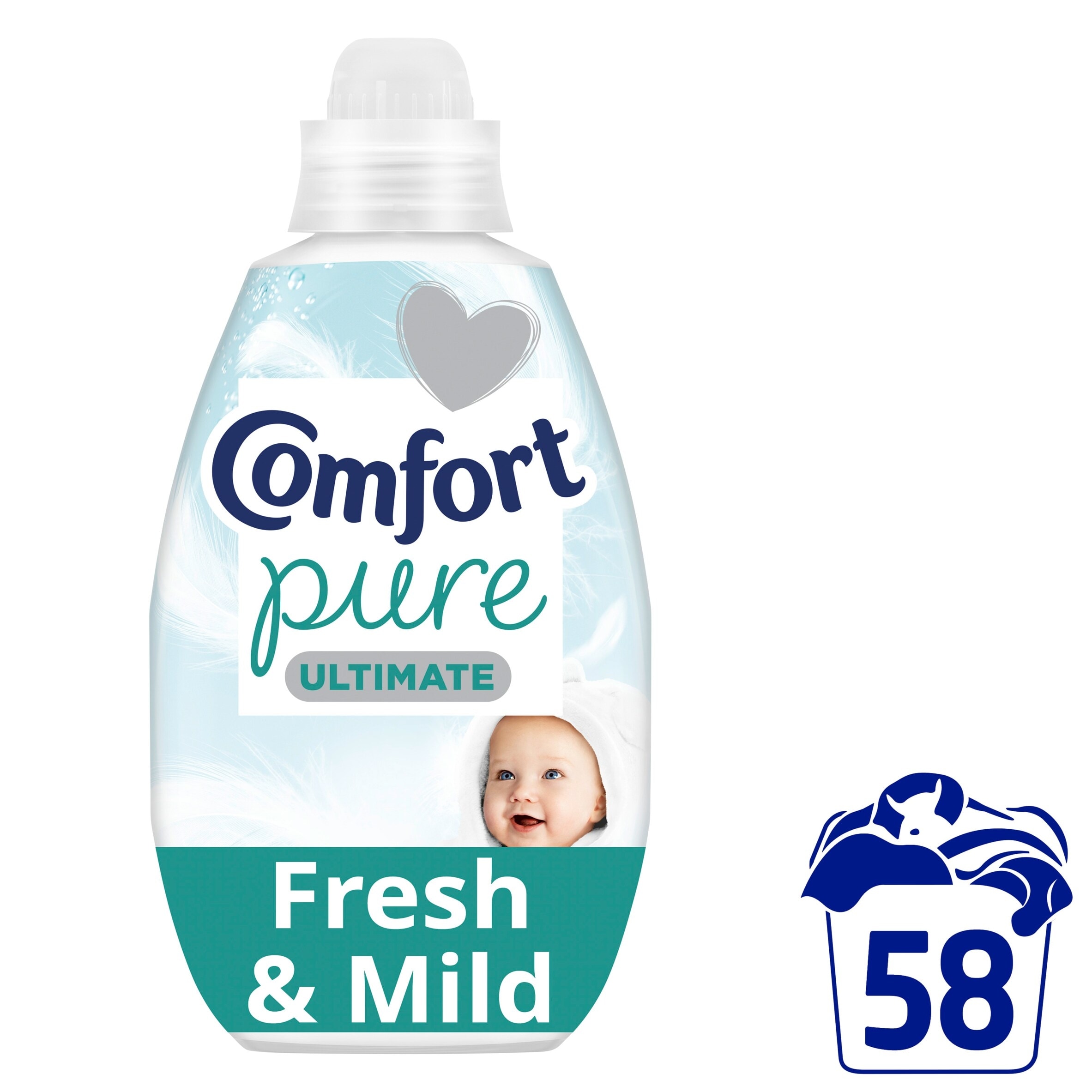 Comfort Ultimate Pure Fresh & Mild Fabric Ultra-Concentrated Fabric Conditioner 58 Wash 870ML