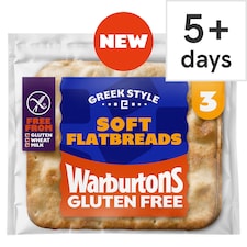 Warburtons Gluten Free Greek Style 3 soft Flatbreads