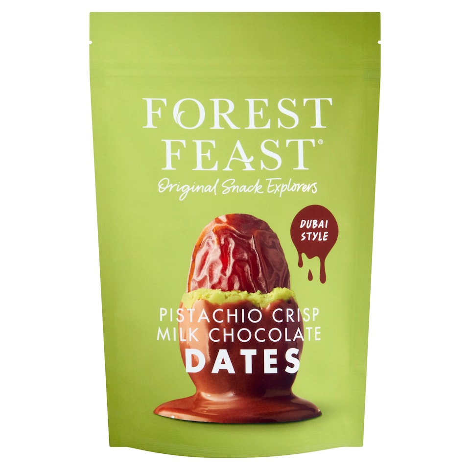 Forest Feast Pistachio Crisp Milk Chocolate Dates 120g