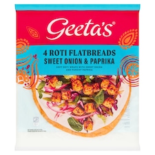 Geeta's Roti Flatbread Sweet Onion & Paprika 4 Pack 220g