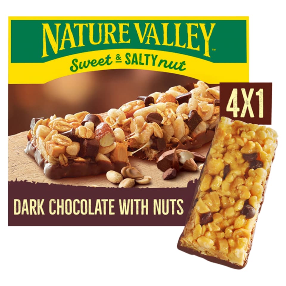 image 1 of Nature Valley Sweet & Salty Nut Dark Chocolate with Nuts Bars 4 x 30g (120g)