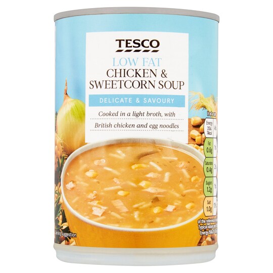 Tesco Low Fat Chicken & Sweetcorn Soup 400G Tesco Groceries