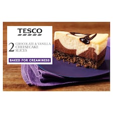 Tesco 2 Vanilla & Chocolate Cheesecake Slices 180G