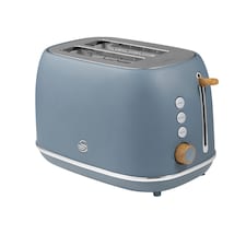 Fjord 800W 2 Slice Toaster Grey with Wooden Accents