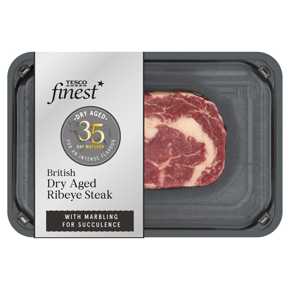 Tesco Finest 35 Day Salt Dry Aberdeen Angus Ribeye Steak