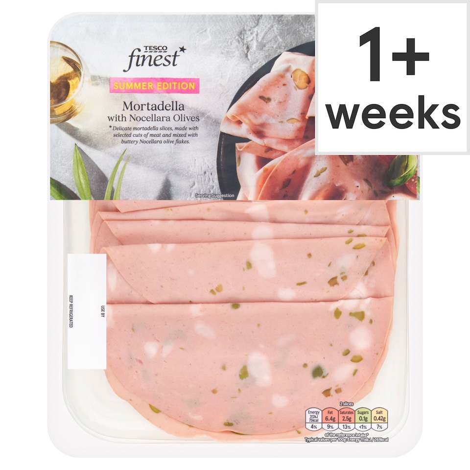 Tesco Finest Mortadella with Nocellara Olives 140g