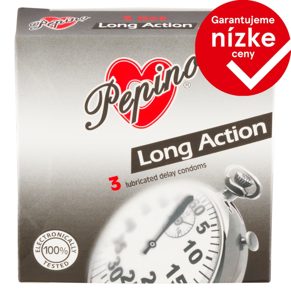 obrázok 1 z Pepino Long Action kondómy z prírodného latexu s lubrikantom 3 ks