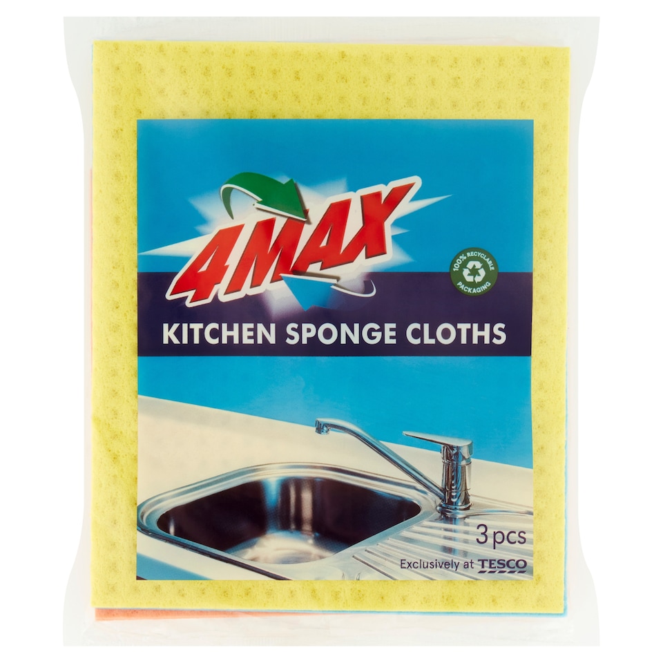 4MAX Kitchen Sponge Cloths 3 pcs