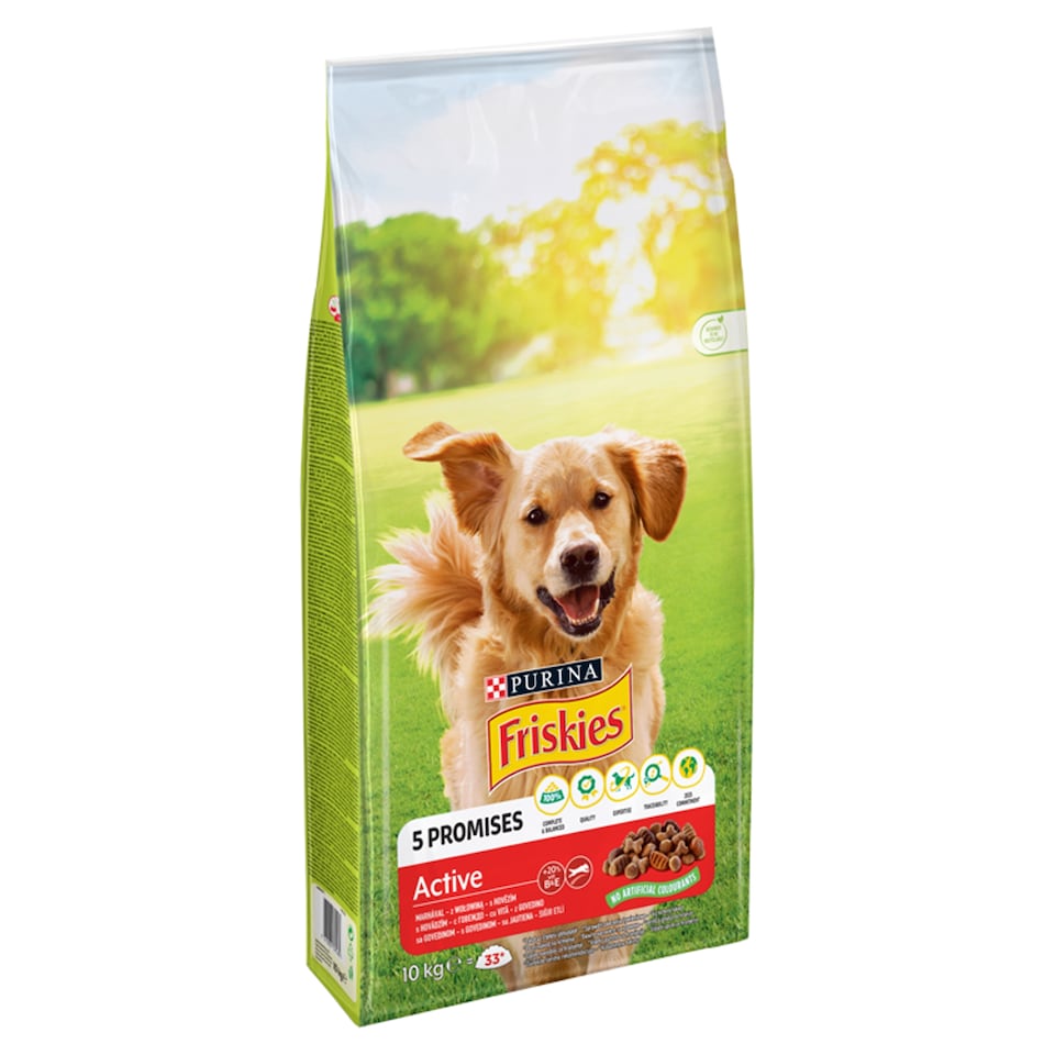 image 1 of Purina Friskies Active Dry Dog Ffood with Beef 10 kg