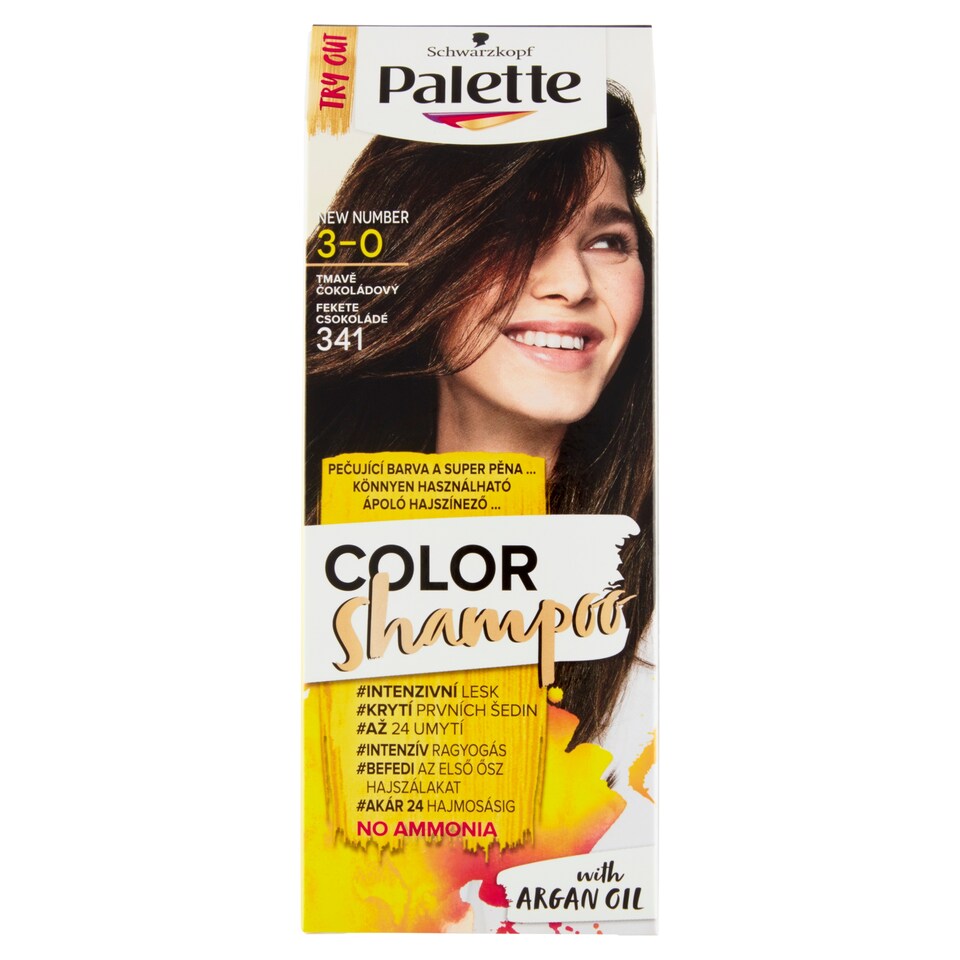 image 1 of Schwarzkopf Palette Color Shampoo Hair Color Dark Chocolate 3-0 (341)