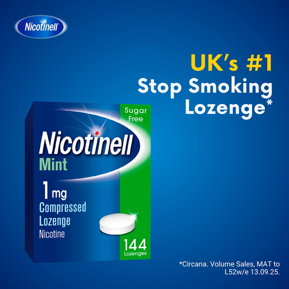 image 1 of Nicotinell Stop Smoking Aid 1mg Compressed Nicotine Lozenges - Mint 144s