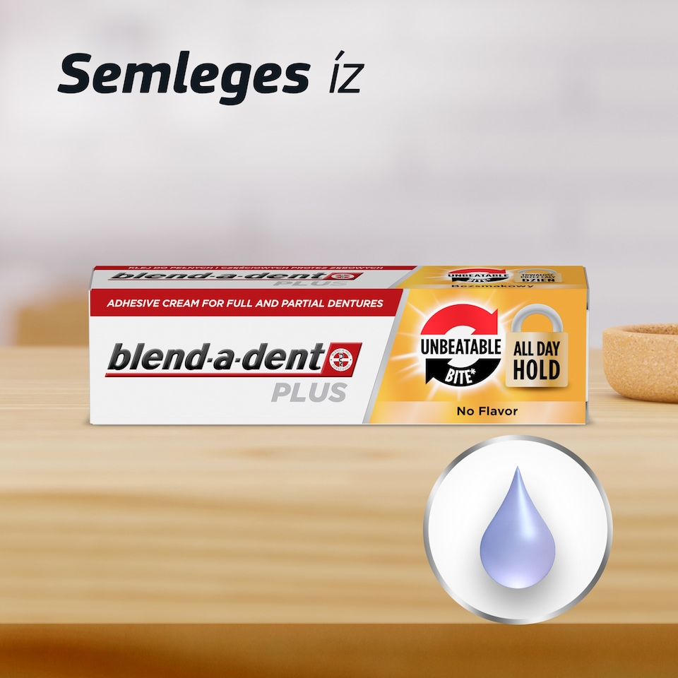 Blend-a-dent Plus Unbeatable Bite Műfogsorrögzítő Krém Teljes és Részleges Műfogsorokhoz, 40 ml  1. kép