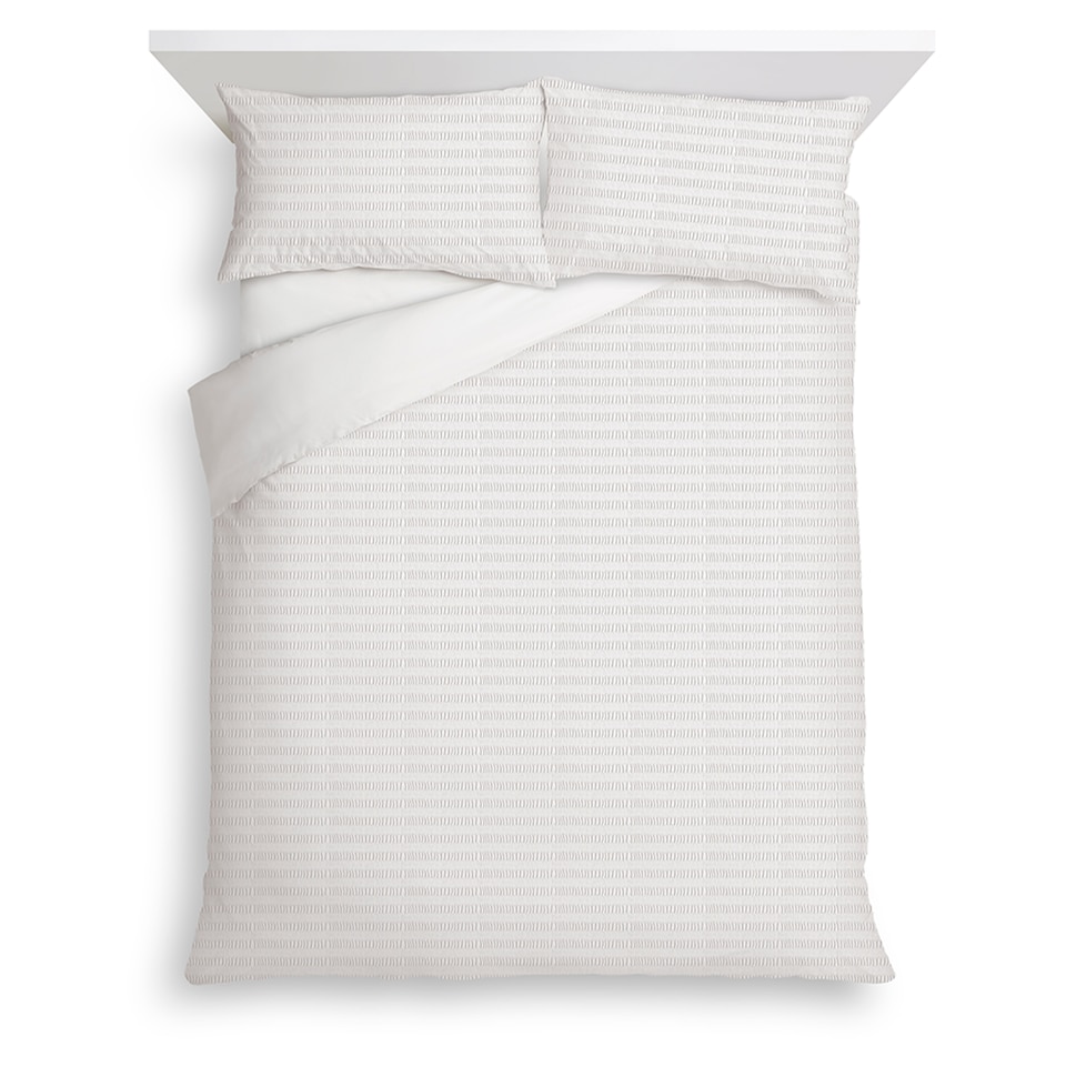 F&F Home White Mini Seersucker Duvet Set Double