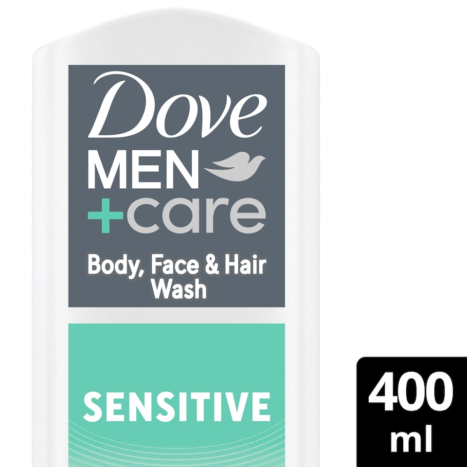 image 1 of Dove Men+Care Sensitive 3 In 1 Body Face+Hair 400Ml