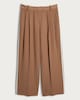 image 4 of F&F Wide Leg Side Stripe Pleated Trousers in Med Nude