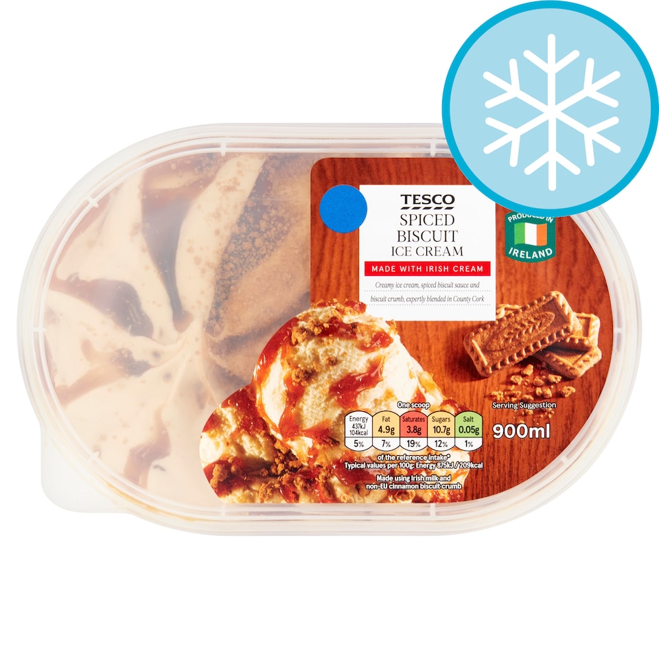 Tesco Spiced Biscuit Ice Cream 900ml