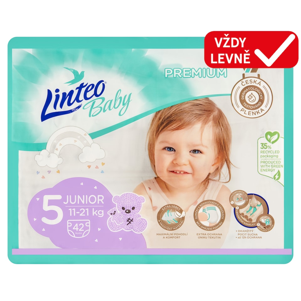 Linteo Baby Premium Diapers 5 Junior 11-21kg 42 pcs