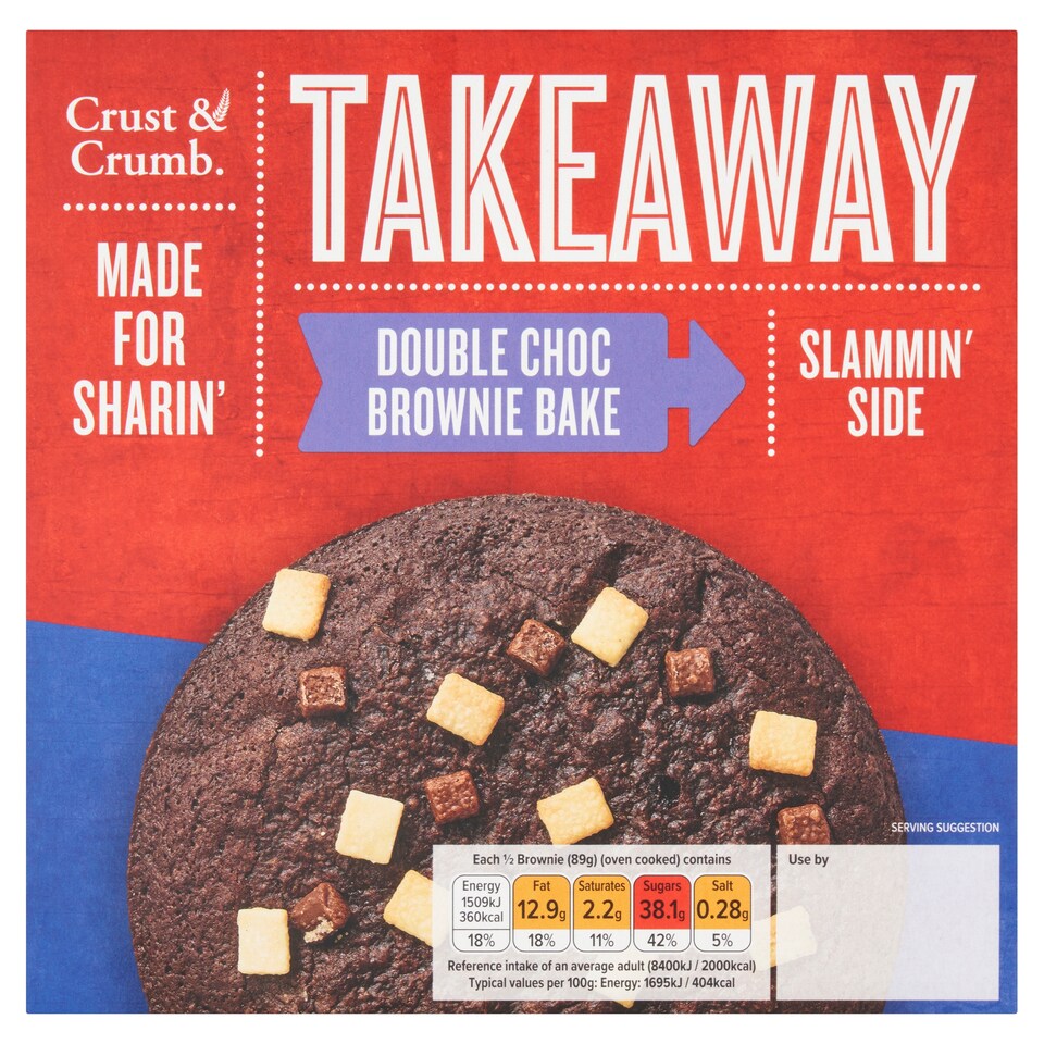 CRUST & CRUMB TAKEAWAY DOUBLE CHOC BROWNIE BAKE 185G
