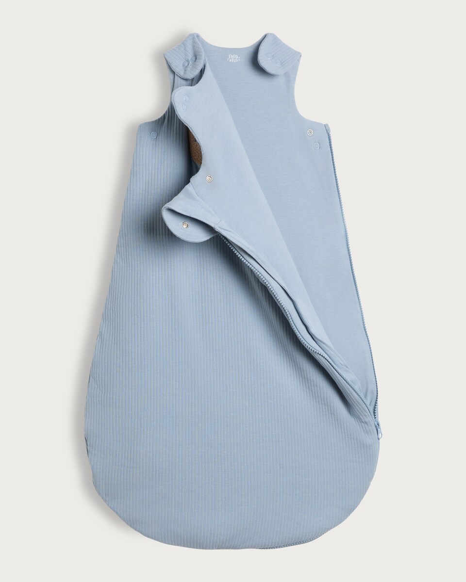 image 1 of F&F Baby Cotton Rich Sleepy Bear 2.5 Tog Sleeping Bag in Blue