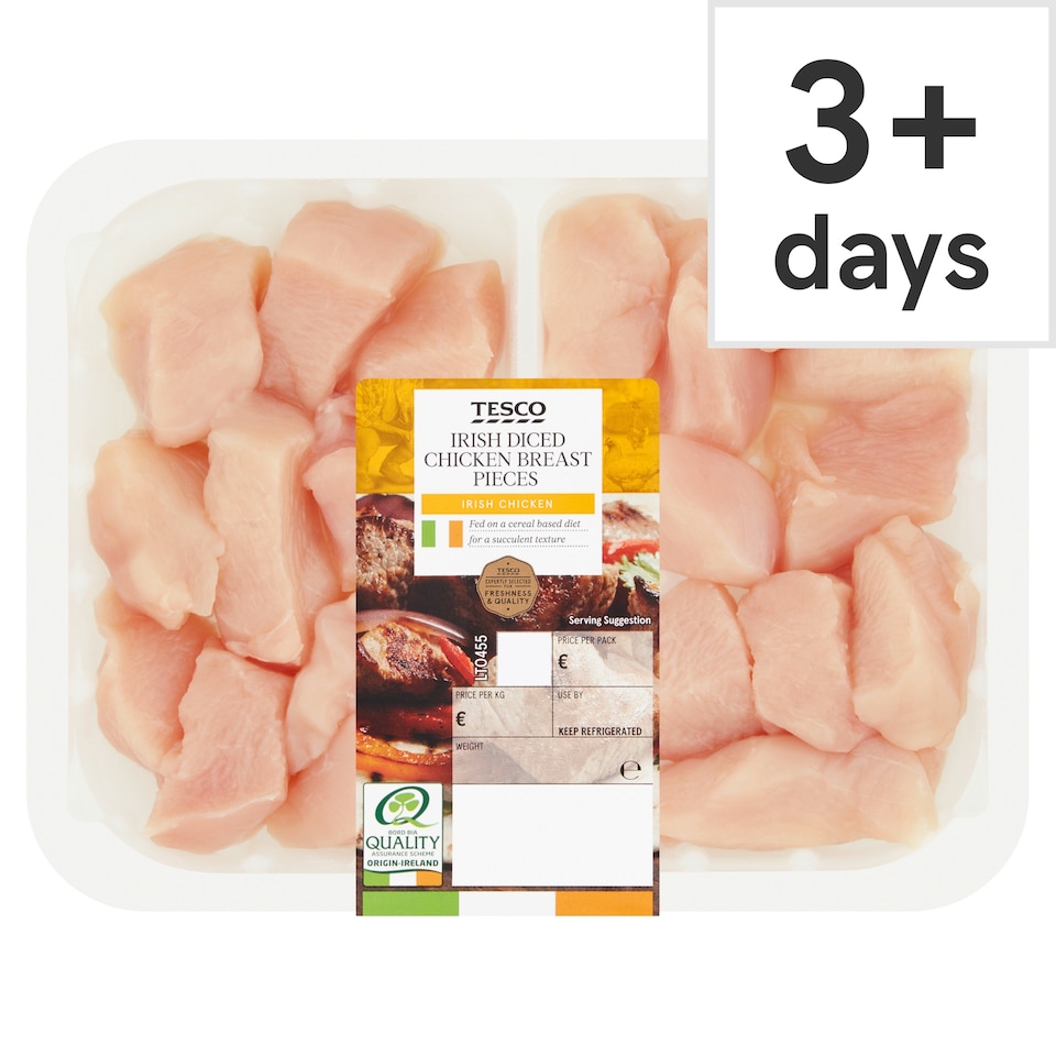 Tesco Irish Diced Chicken Breast Fillets 350G