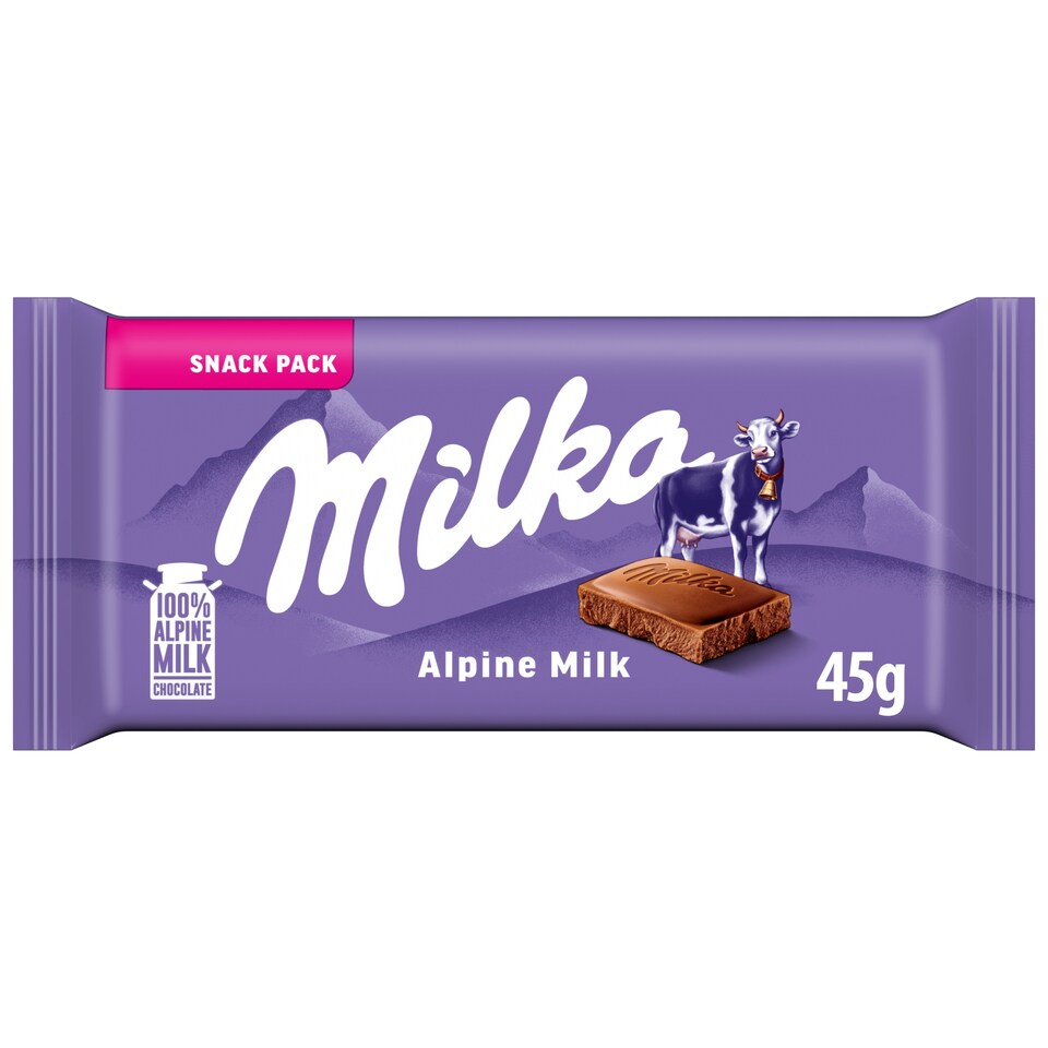 Milka Alpine Milk mliečna malá čokoláda z alpského mlieka 45 g
