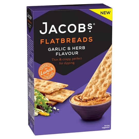Jacobs Flatbread Garlic And Herb 150g Tesco Groceries